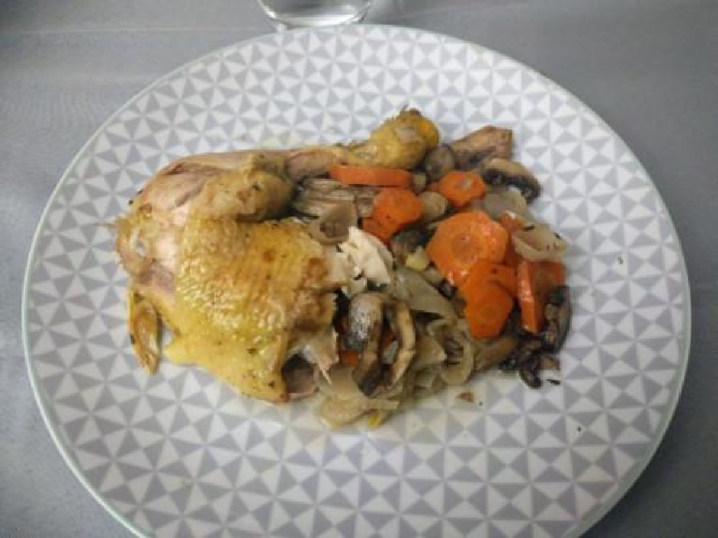 Poulet rôti à la cocotte en fonte